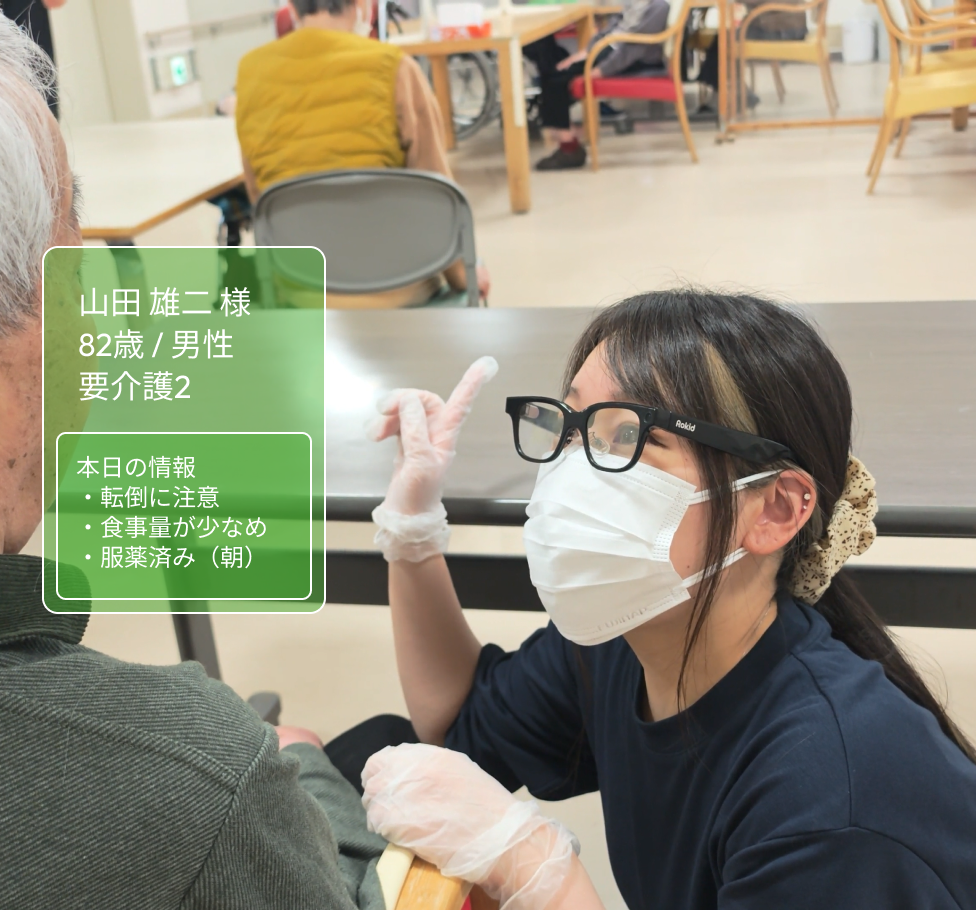 介護現場でKiDUKiを使用する様子